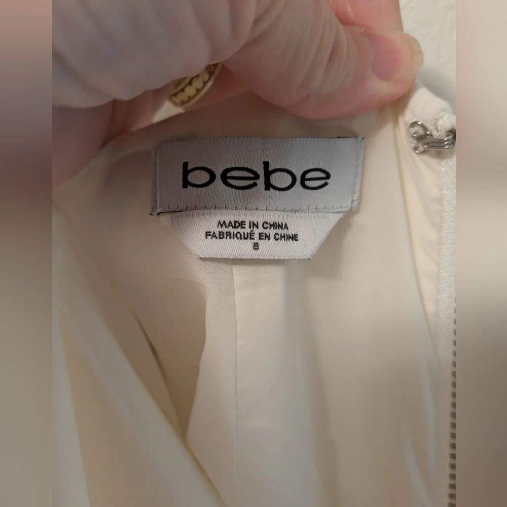 Bebe Cream Skirt Knee-Length Work - Picture 3 of 4